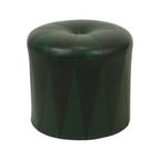 Ronde Vintage Groene Zwarte Poef Tweekleurig Skai Sixties thumbnail 2