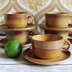 Vintage "grès De Rigny" Stoneware Kop & Schotels (5 Stuks) – Prachtig Frans Design thumbnail 12