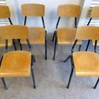 Prachtige Set Van 6 Vintage Retro School Stoelen thumbnail 4