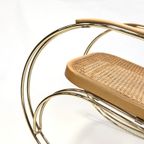 Vintage Schommelstoel Messing Bentwood Regency Stijl Design thumbnail 21