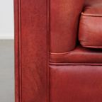 Klassieke, In Goede Staat Verkerende Gladde Rundleren Engelse Chesterfield Clubfauteuil thumbnail 11