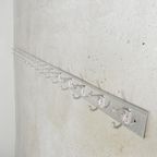 225 Cm Lange Aluminium Wandkapstok Met 16 Dubbele Haken, Jaren 60 thumbnail 3