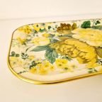 Fifties Vintage Dienblad Glasvezel Serveerblad Bloemen thumbnail 4