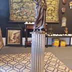 Unieke Handgemaakte Chromen Zuil / Piedestal (Art Deco) / Unique Handmade Chrome Pedestal thumbnail 10
