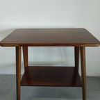 Vintage Plantentafel Bijzettafel Trolley Met Messing Inlay En Wieltjes thumbnail 4