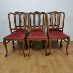 Brocante Queen Ann Eettafelstoelen, Stoelen Set Prijs 6 Stuks thumbnail 2