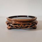 Antieke Houten Onderzetter Voor Vaas Of Bonsai thumbnail 3