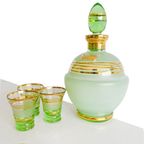 Vintage Artdeco Likeur Decanter Karaf En Likeurglaasjes Booms Glas thumbnail 7