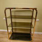 Vintage Messing Vitrinekast Vitrine Open Kast Roomdivider thumbnail 9