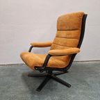 G Möbel Vintage Oranje Bruine Vintage Draaifauteuil Fauteuil thumbnail 5