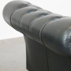 Groot, Sierlijk Zwart Chesterfield Daybed Gemaakt Van Rundleer thumbnail 5