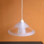 Massive Hanglamp, Dubbele Glazen Kap, Geruwd Melkglas thumbnail 5