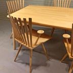 Vintage Deens Design Eettafel Met 5 'Mikado' Stoelen, Kvist thumbnail 8