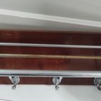 Vintage Wandkapstok Hout Metaal Jaren 60 thumbnail 3