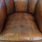 Comfortabele Vintage Schapenleren Clubfauteuil Met Een Bijzonder, Karakteristiek Voorkomen thumbnail 5