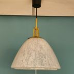 Vintage Glashutte Limburg Hanglamp Plafondlamp Glas Messing thumbnail 2