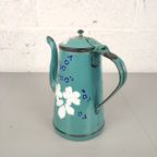 Antieke Emaille Kan Met Bloemen thumbnail 7