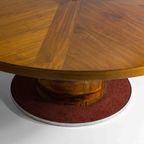 Grote Ronde Mid-Century Wortelhouten Eettafel 186Cm, 1960 thumbnail 14