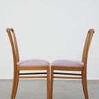 Leuke, Gezellige Set Van 4 Vintage Deens Design Eetkamerstoelen Uit De Jaren ’70 Met Mooie Licht thumbnail 5