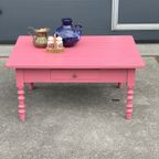 Antiek Roze Tafeltje Salontafel Bijzettafel Brocante thumbnail 2