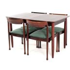 Set Van 4 Palissander Stoelen + Eettafel Eetset Vintage thumbnail 12