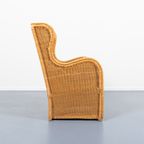 Vintage Italian Design Wicker Lounge Armchair / Fauteuil thumbnail 4