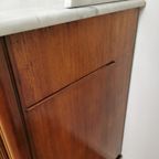 Vintage Antiek Dressoir Commode Ladekast, Badkamermeubel Met Marmer Blad 203 thumbnail 18