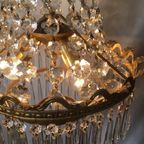 Zakkroonluchter Hanglamp Frans Kristal Vintage Goud thumbnail 8