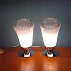 Set Van 2 Tafellampen Murano Italië Bedlampjes Lampen Lamp thumbnail 6