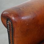Stijlvolle Schapenleren Design Fauteuil/ Armchair In Een Warme Cognac Kleur thumbnail 15