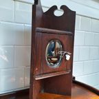Vintage Hoekkastje, Kastje Met Rond Ovale Spiegel thumbnail 3