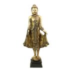 Enorm Boeddhabeeld Verguld Hout Mandalay Birma 140Cm thumbnail 7