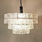 Three Tier Chandelier Featuring Etched Square Glass Tiles, 1960S Germany thumbnail 5