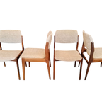 Set Van 4 Vintage Deens Design Teakhouten Eetkamerstoelen thumbnail 3