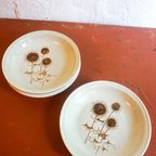 4 X Sarreguemines France Thistle Deep Plates Mid Century Gres Ceramic Pottery Salad Bowls thumbnail 9