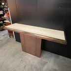 Sidetable / Wandmeubel, Travertin En Messing, Belgochrom 1970'S thumbnail 10