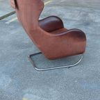 'Joly' Design Leren Fauteuil, Wittmann. Cognac thumbnail 4