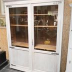Grote 2-Deurs Schoolkast In Eik "White Wash". thumbnail 5