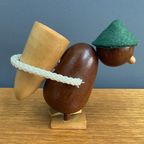 Danish Teak Figurine Of Man With Basket 1960S thumbnail 8