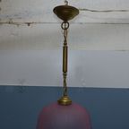 Prachtige Roze Hallamp, Hanglamp Met Bloemen Motief Uit Frankrijk thumbnail 9