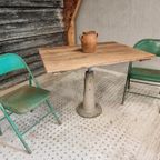 Oude Tuinset Tafel Met 2 Klapstoelen Industriële Tuinset thumbnail 3