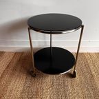 Rvs En Zwart Glas Trolley IKEA 80’s Vintage thumbnail 7