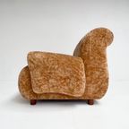 Roestbruine Italiaanse Velvet Fauteuil, 1970’S thumbnail 7
