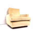 Set Van 2 Vintage Fauteuils Met Creme Fluwelen Bekleding Gemaakt In De Jaren 70 thumbnail 7