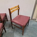 6 Vintage Stoelen Topvorm 6 Eetkamerstoelen Jaren 60 Wengé thumbnail 20