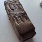 Vintage Lava Blokvaasje, Aardewerk, Bruintinten, Vaasje Vaas thumbnail 11