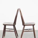 Set Van 4 Vintage Houten Spijlen Windsor Stoelen Uit De Jaren ’70 In Engelse Stijl thumbnail 7