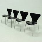 Set Of 4 Butterfly Chairs Model 3107 By Arne Jacobsen For Fritz Hansen 1990s thumbnail 3