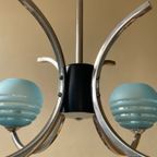 Lamp Hanglamp Art Deco Blauwe Bollen Frans thumbnail 11