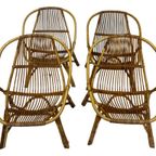 Vintage Set Van 4 Rotan Fauteuils Rohe Noordwolde 1960 thumbnail 11